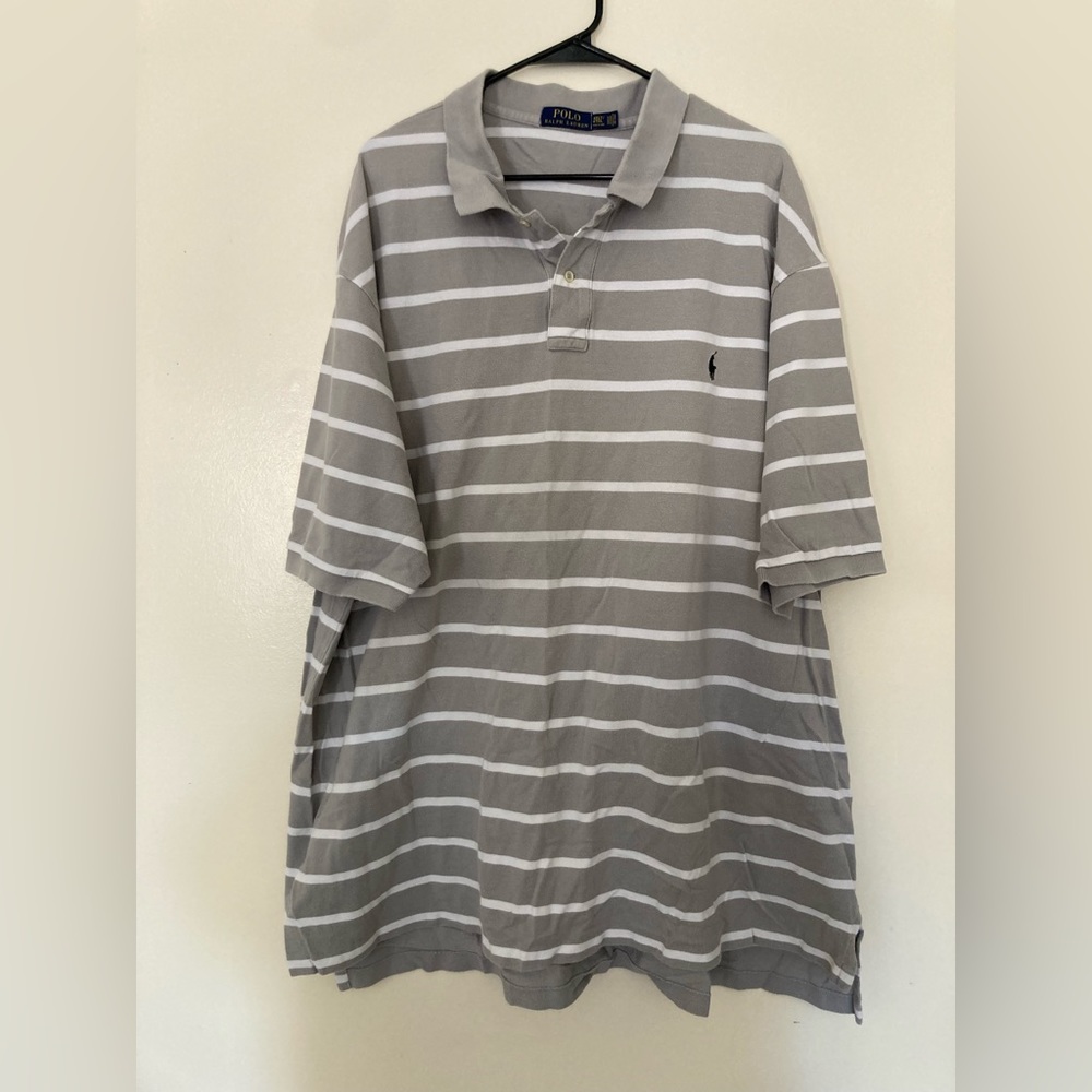 Polo Ralph Lauren Polo Shirt in Gray & White Stripes